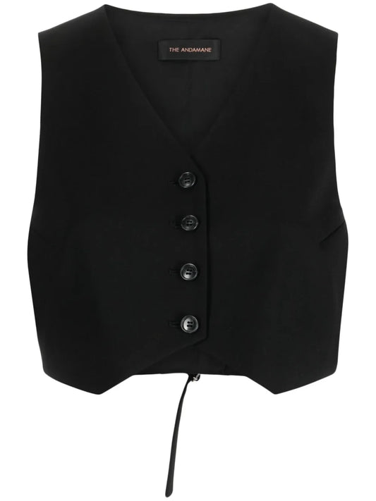 Cropped V-Neck Waistcoat
