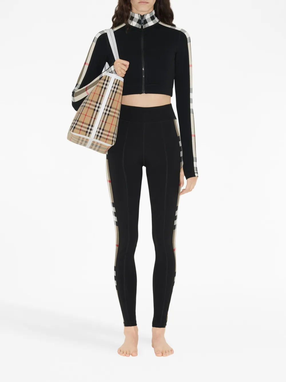 Vintage Check-Panel Leggings