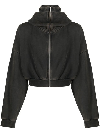 Cropped Zip-Up Hoodie