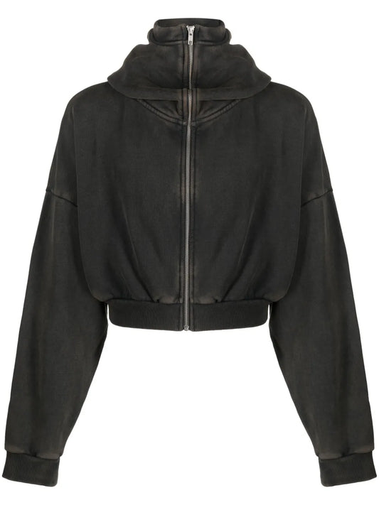 Cropped Zip-Up Hoodie