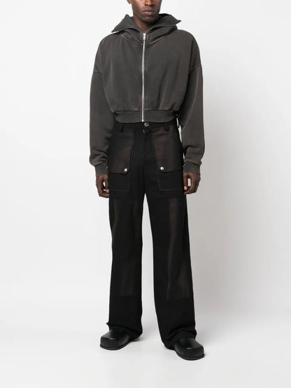 Cropped Zip-Up Hoodie
