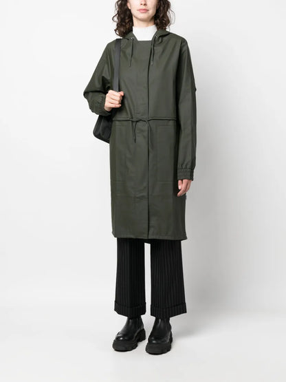 String Hooded Parka Coat