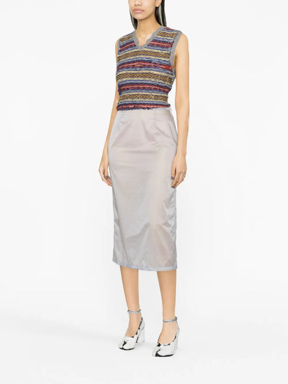 Zip-Up Midi Skirt