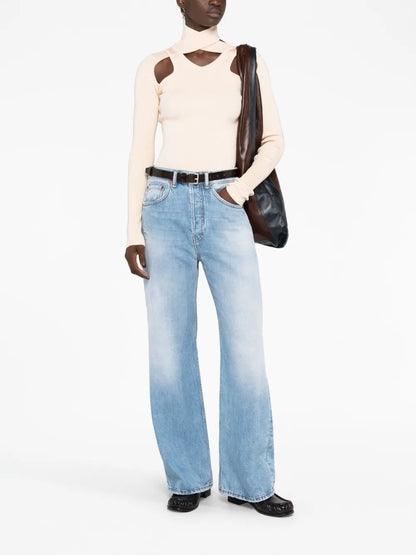 Cut-Out Ribbed Sweater