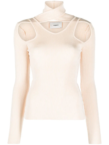 Cut-Out Ribbed Sweater