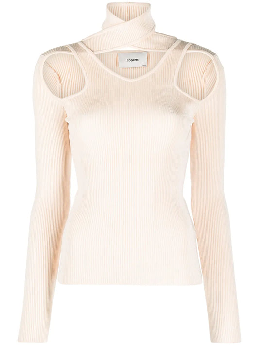 Cut-Out Ribbed Sweater