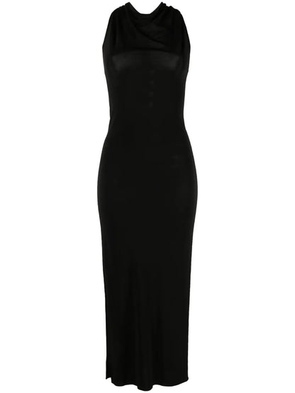 Twisted-Racerback Lightweight Midi Dress