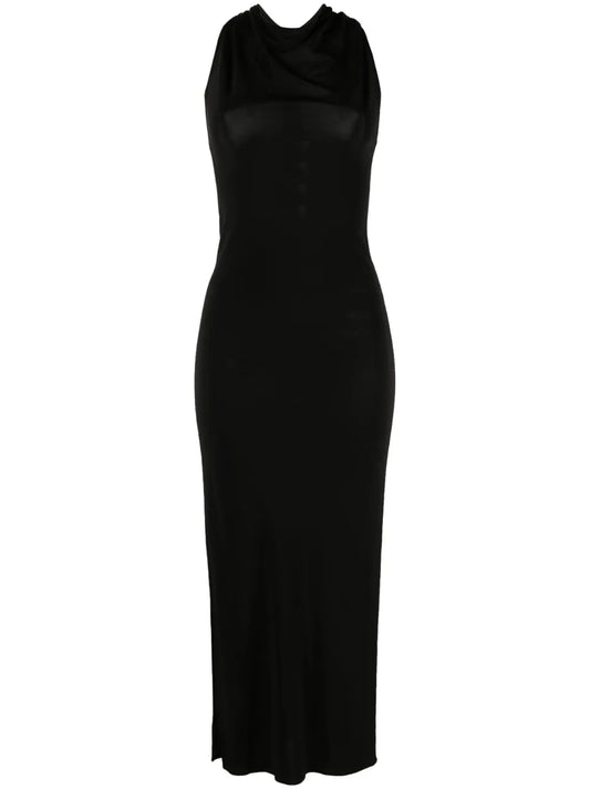 Twisted-Racerback Lightweight Midi Dress