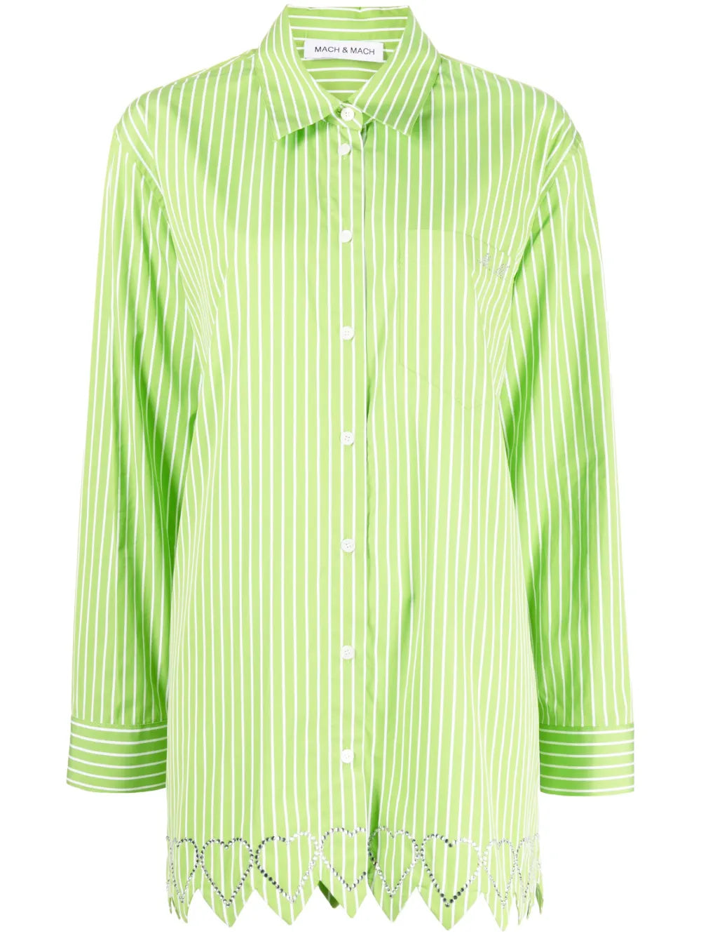 Heart-Motif Striped Shirt