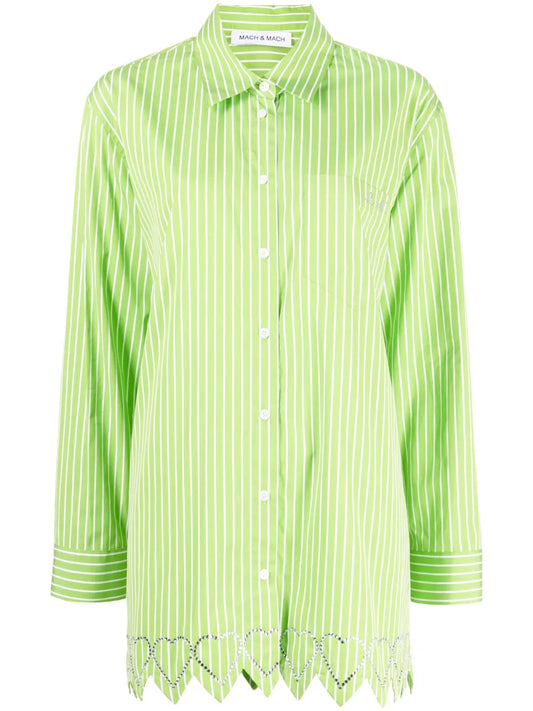 Heart-Motif Striped Shirt