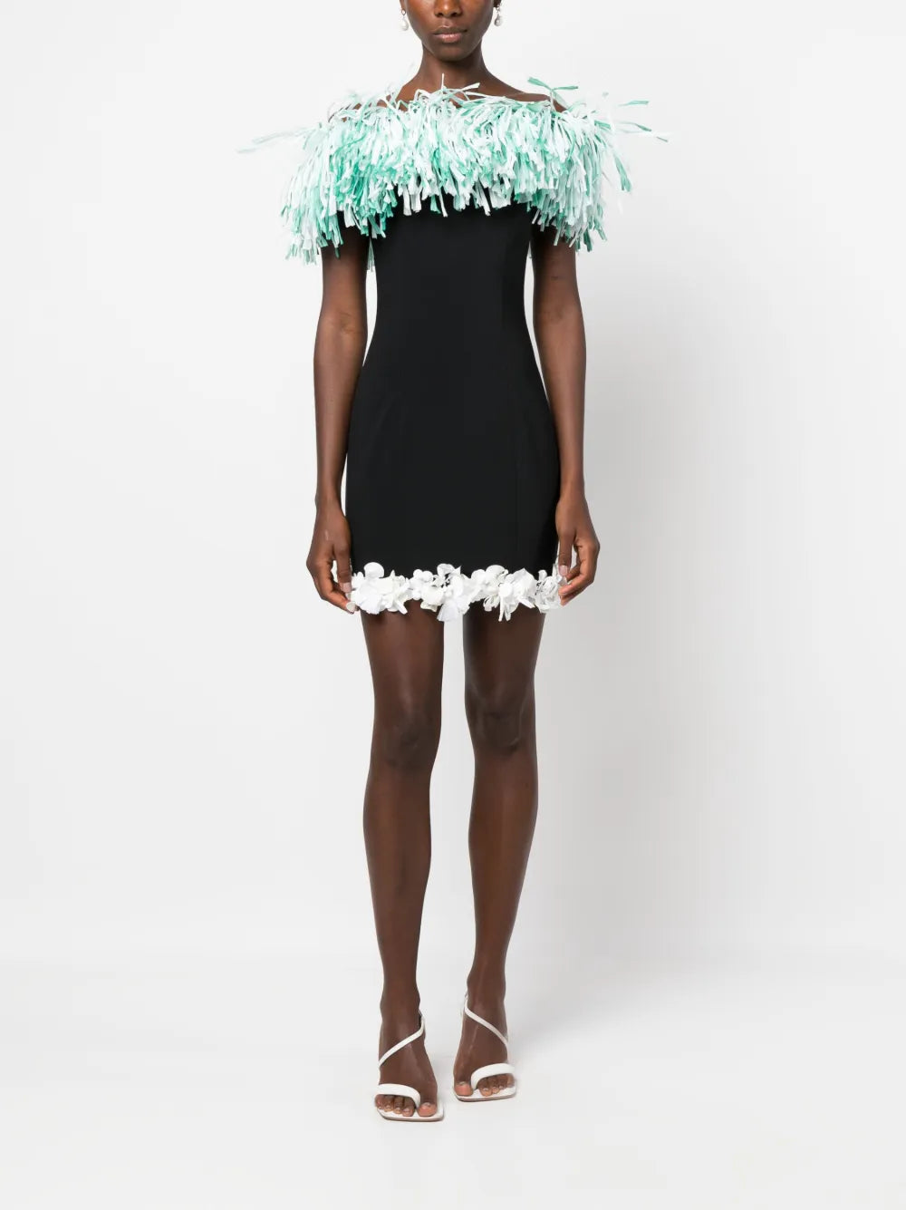 Fringe-Trim Mini Dress