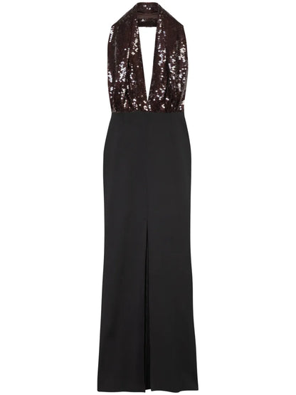 Sequin-Embellished Halterneck Dress