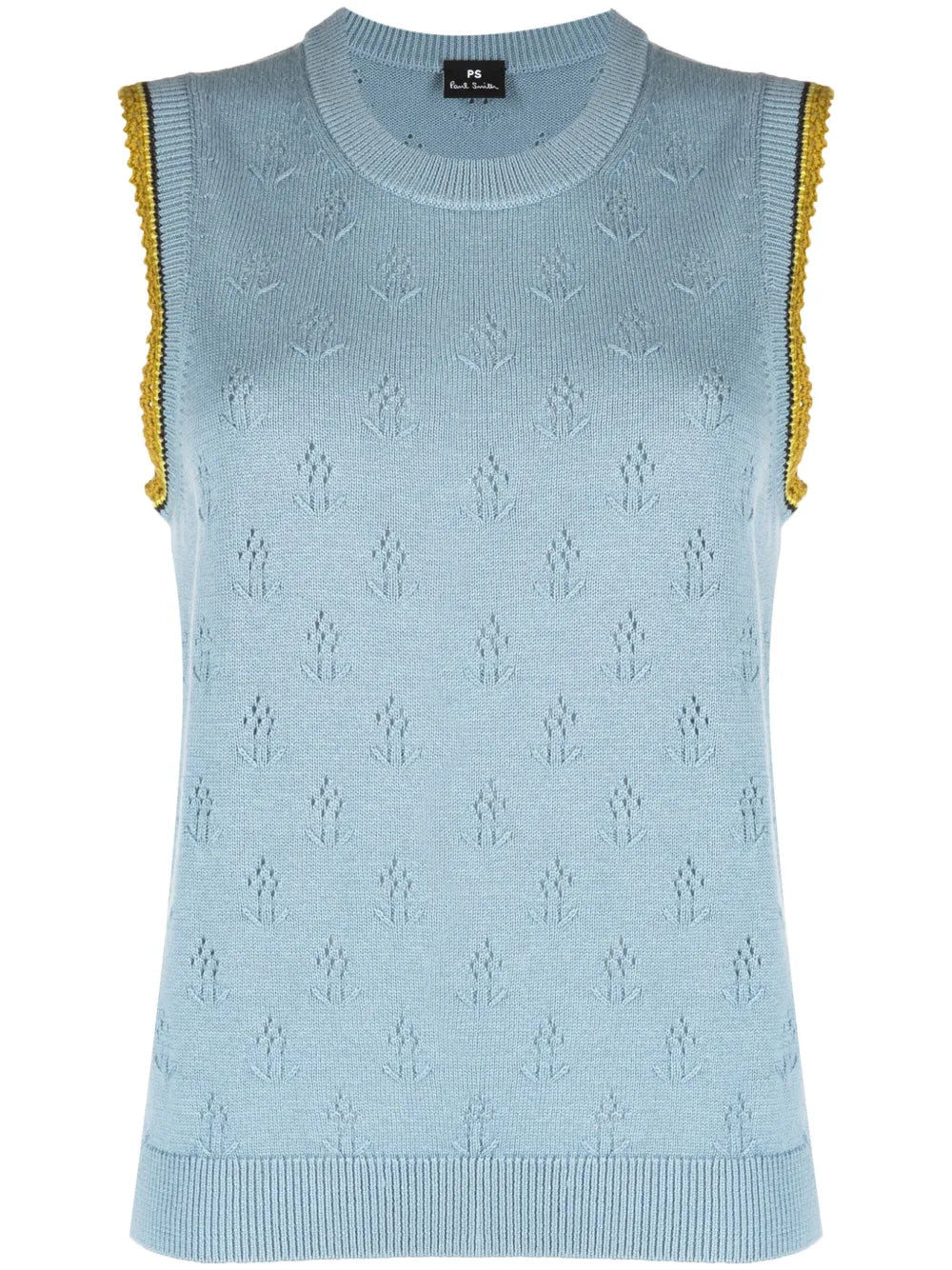 Crew-Neck Sleeveless Knitted Top