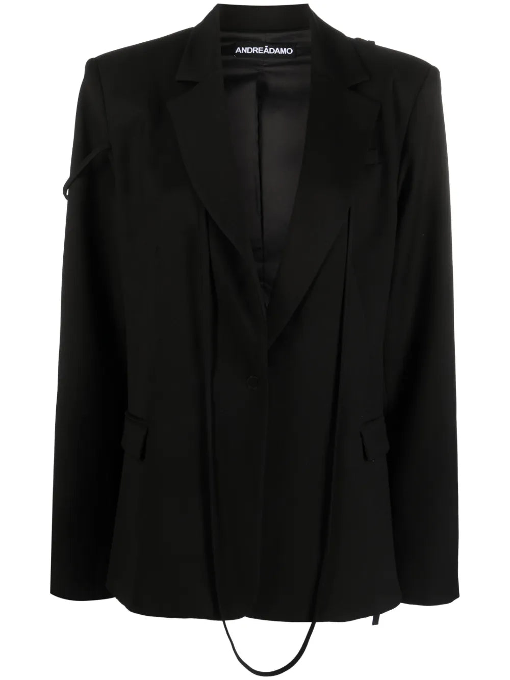 Layered-Detail Notched-Lapels Blazer