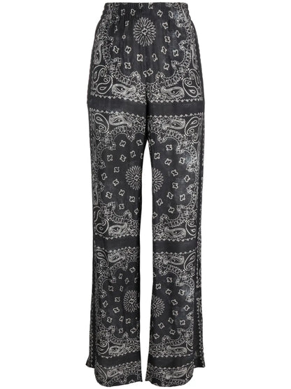 Paisley-Print Wide-Leg Trousers