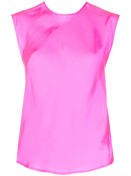 Sleeveless Satin Blouse