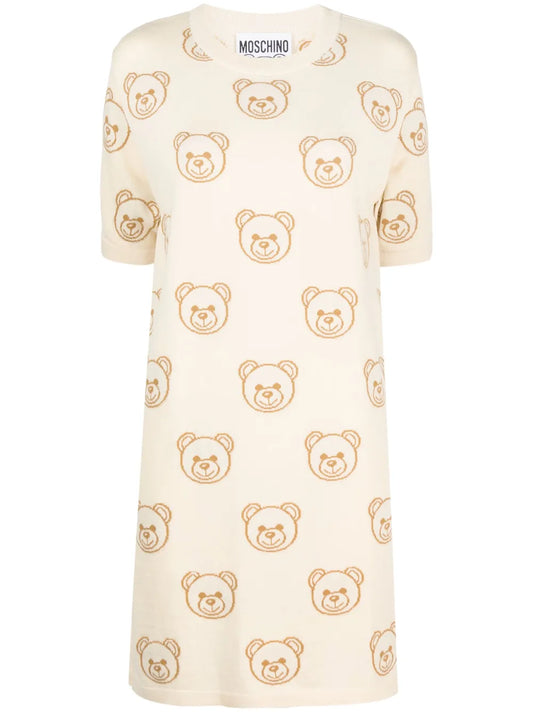 Toy-Bear Motif T-Shirt Dress