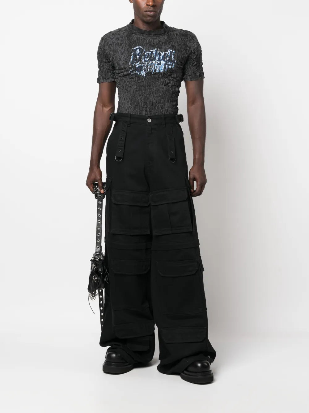 Wide-Leg Cargo Trousers