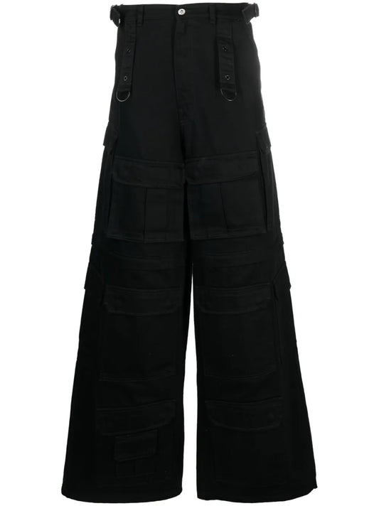Wide-Leg Cargo Trousers