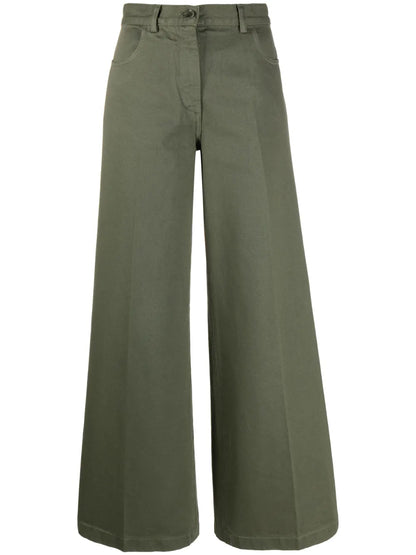 Wide-Leg High-Waisted Trousers