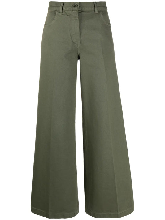 Wide-Leg High-Waisted Trousers