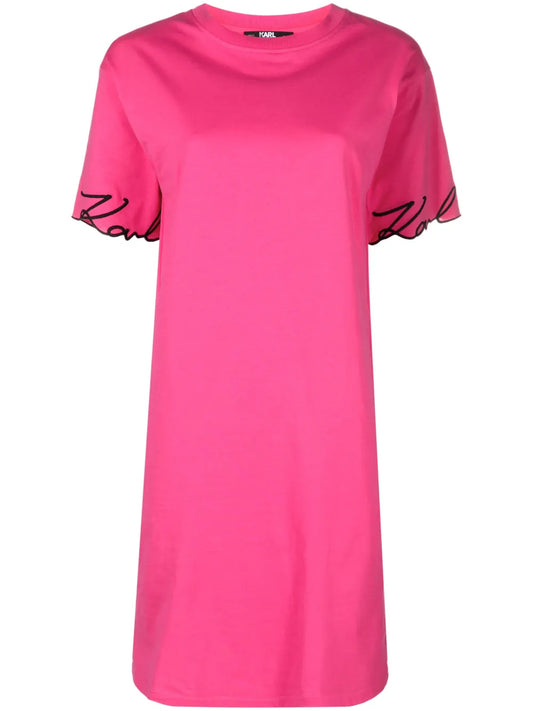Logo-Embroidered Cotton Minidress