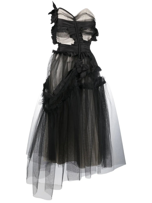Décortiqué Corset-Style Tulle Dress