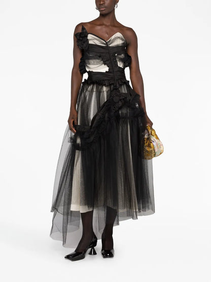Décortiqué Corset-Style Tulle Dress