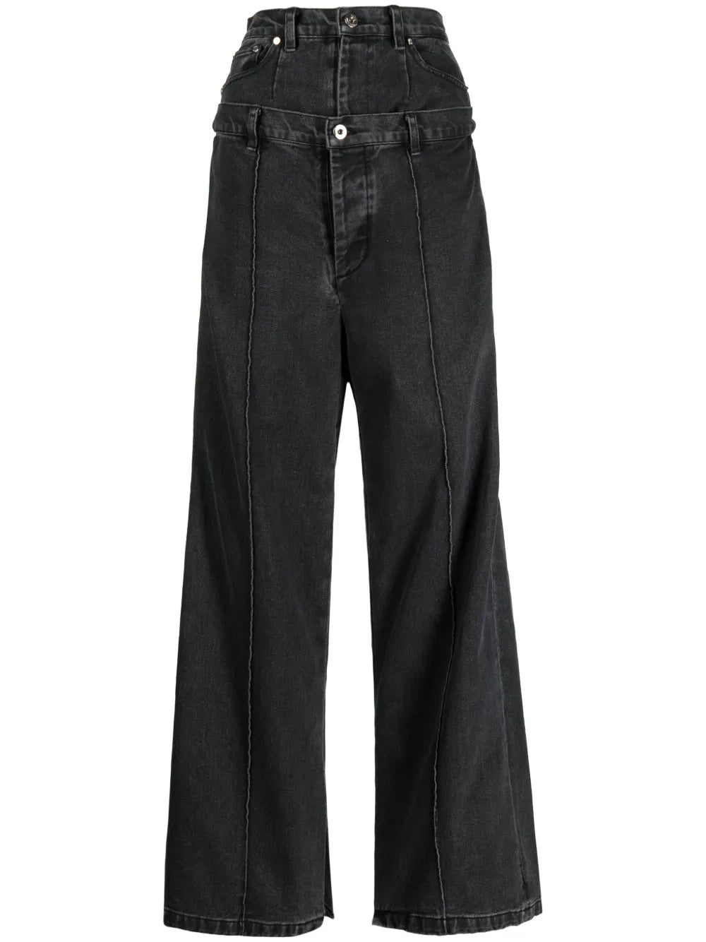 Layered-Effect Wide-Leg Jeans