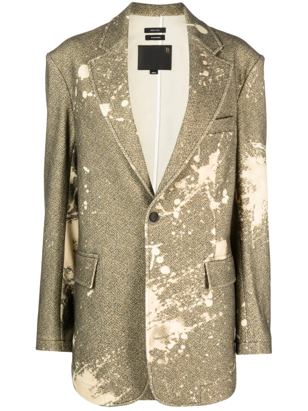Paint Splatter-Print Tweed Blazer