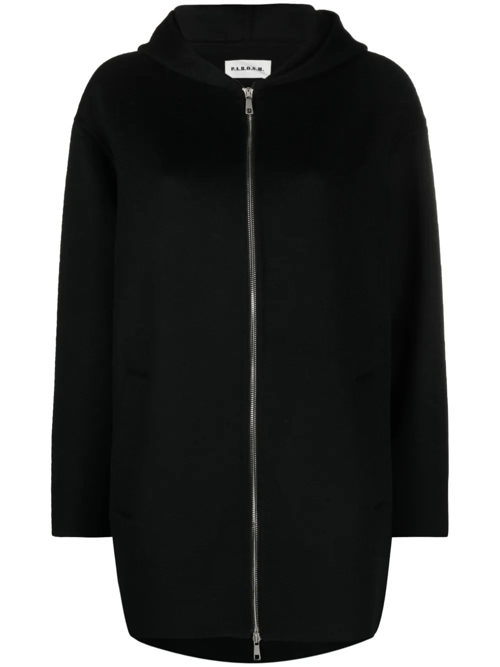 Zip-Up Hooded Wool Jacket