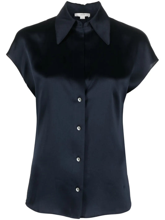 Short-Sleeve Silk Shirt