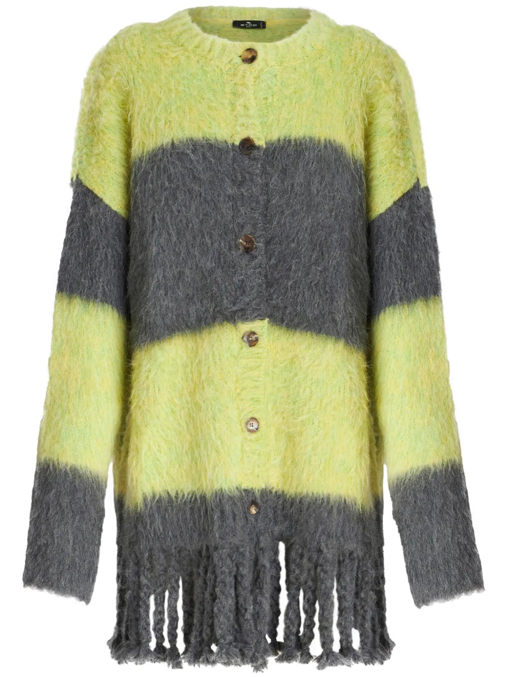 Striped Brushed Cardi-Coat