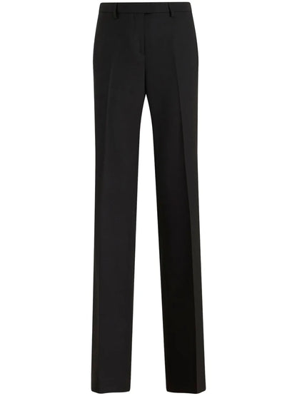 High-Waisted Wool Tailored Trousers