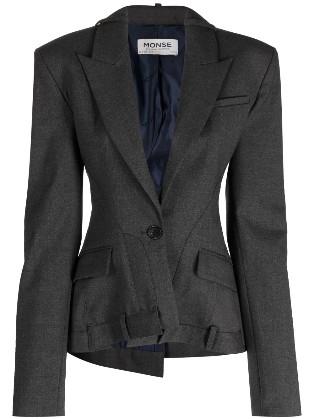 Panelled Wool Single-Breasted Blazer