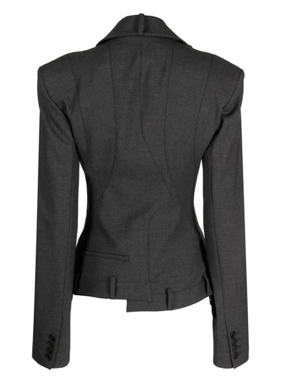 Panelled Wool Single-Breasted Blazer