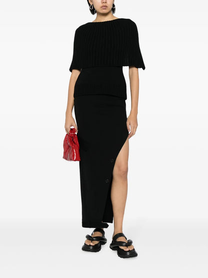 High-Waisted Cotton Skirt