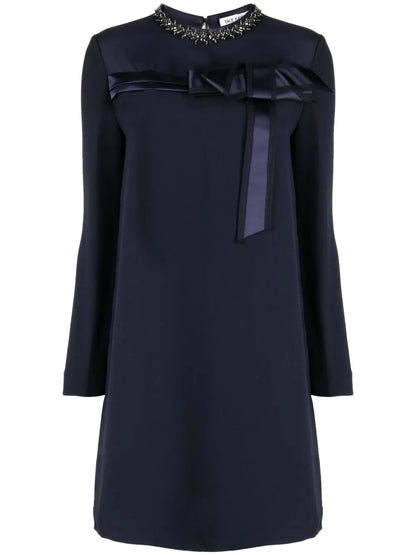 Crystal-Embellished Silk Minidress