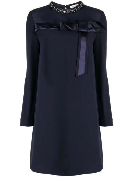 Crystal-Embellished Silk Minidress