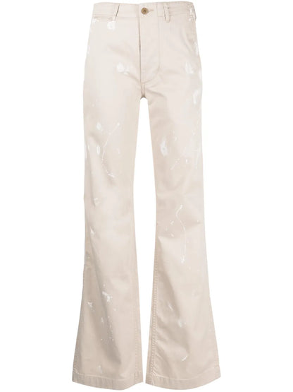 Paint-Splatter Flared Trousers