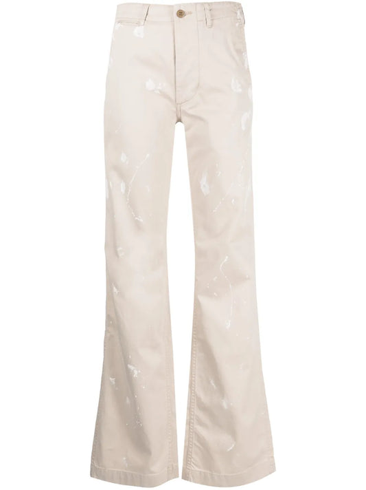 Paint-Splatter Flared Trousers