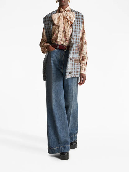 Houndstooth Embroidered Gilet