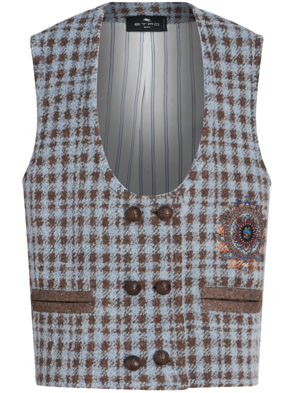 Houndstooth Embroidered Gilet