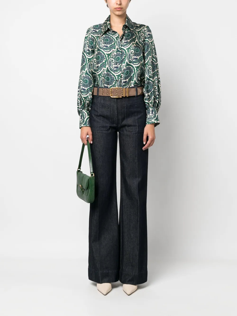 Paisley-Print Silk Shirt