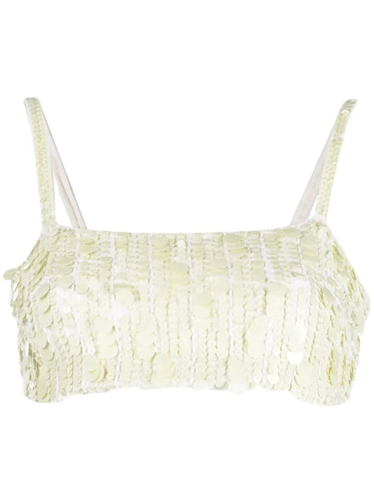 Sequin-Embellished Crop Top