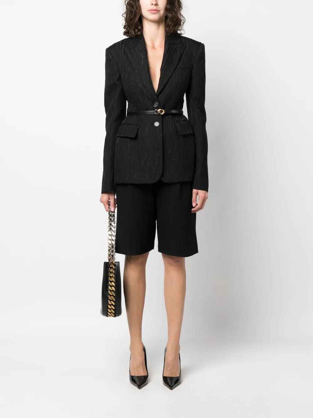Jacquard Single-Breasted Blazer