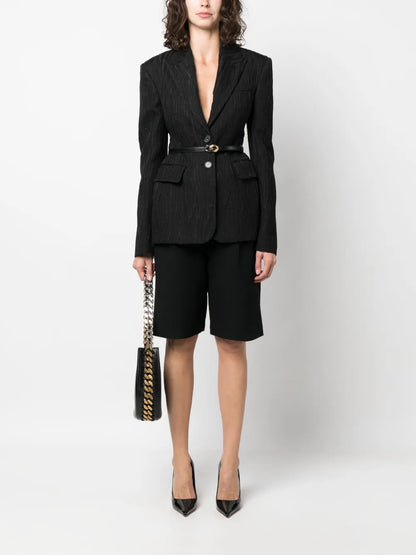 Jacquard Single-Breasted Blazer