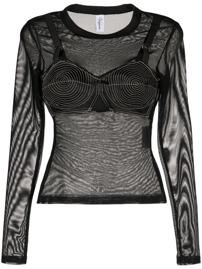 Mesh Long-Sleeved Top