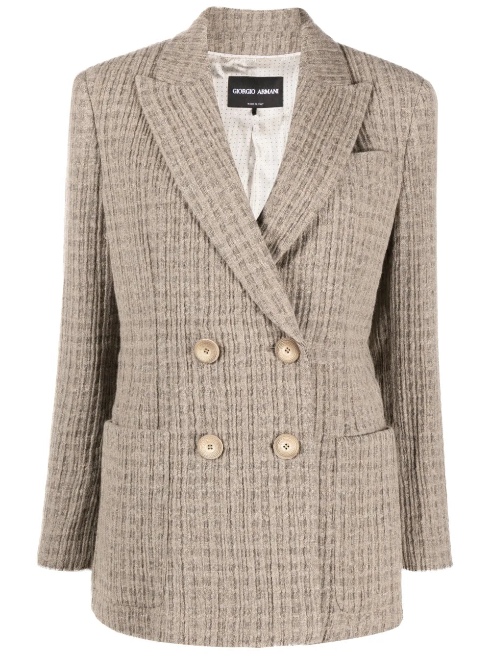 Double-Breasted Textured Blazer