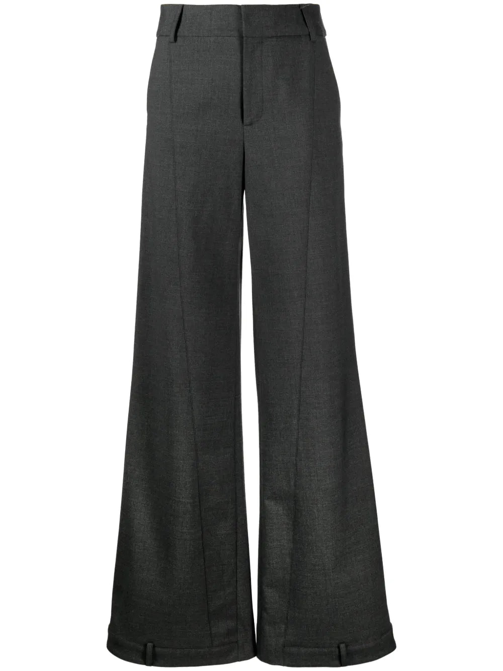 High-Waisted Cotton Wide-Leg Trousers
